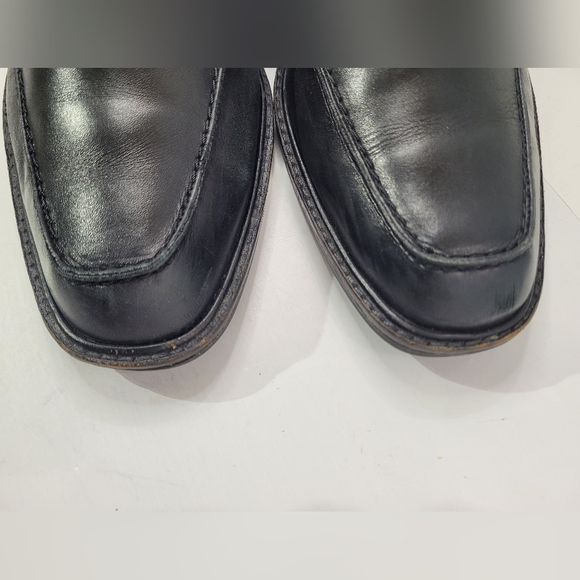 ECCO MEN\'S APRON-TOE BLACK LEATHER DERBY LACE-UP SHOE SIZE 44/10-10.5